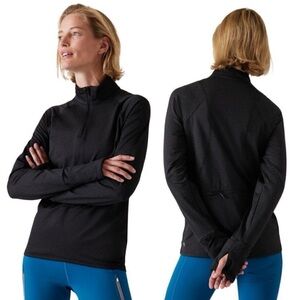 Athleta Haut Whistler Half Zip Black Cosmos